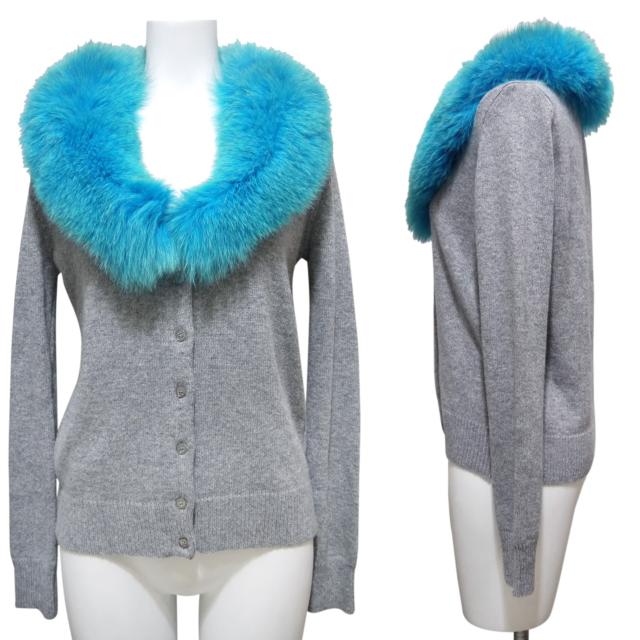 新品ブルーガールblugirlFOXファー襟カーディガン グ < ブランド 新品ブルーガールblugirlFOXファー襟カーディガン グ < ブランドの
