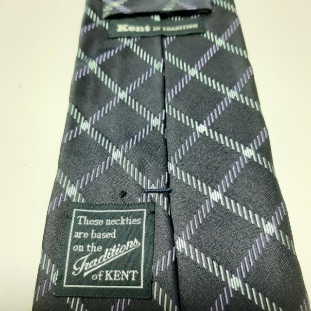 美品 Kent ネクタイ  紺色 チェック 545 < 男性ファッション  美品 Kent ネクタイ  紺色 チェック 545 < 男性ファッションの