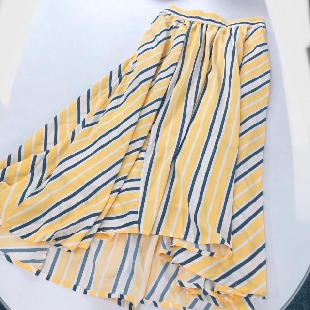 ◆mysty woman/ミスティウーマン◆アシンメトリーフレアスカート★イエローF*フィッシュテールスカート♪秋コーデ < ブランド  ◆mysty woman/ミスティウーマン◆アシンメトリーフレアスカート★イエローF*フィッシュテールスカート♪秋コーデ  < ブランドの