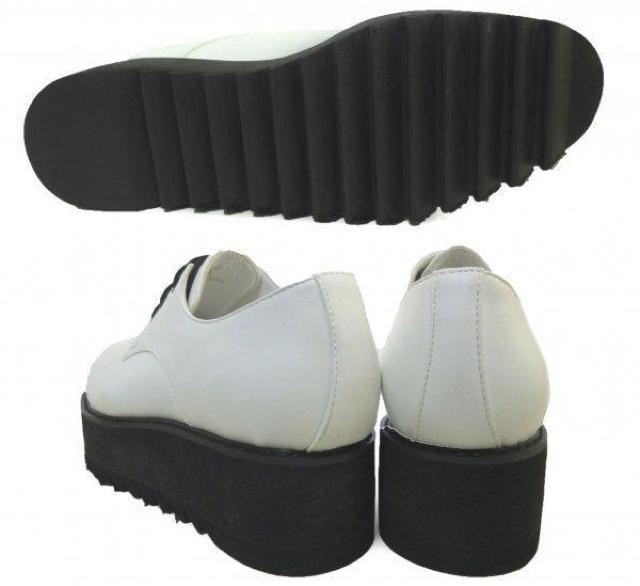 1円~C446新品Love Hunterシャークソール厚底プレーントゥ/オックスフォードシューズ26.5a白♂ < 男性ファッション 1円~C446新品Love Hunterシャークソール厚底プレーントゥ/オックスフォードシューズ26.5a白♂ < 男性ファッションの