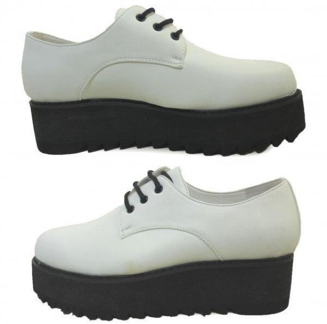 1円~C446新品Love Hunterシャークソール厚底プレーントゥ/オックスフォードシューズ26.5a白♂ < 男性ファッション 1円~C446新品Love Hunterシャークソール厚底プレーントゥ/オックスフォードシューズ26.5a白♂ < 男性ファッションの