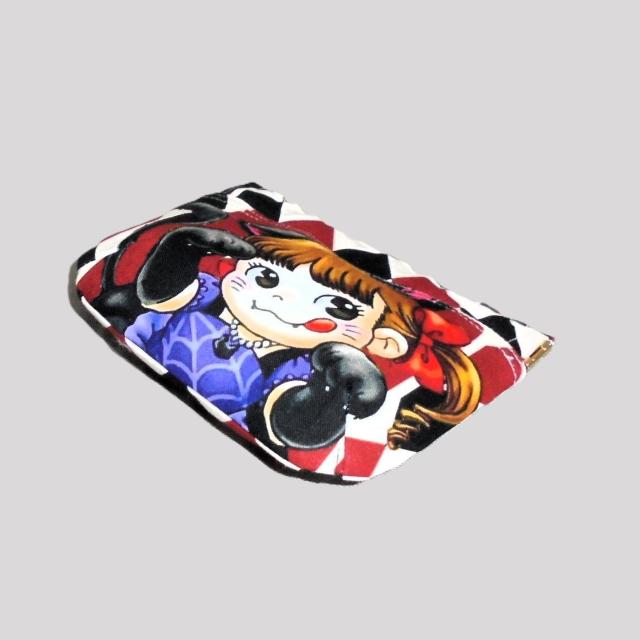 ◆ペコちゃん◆猫耳猫コス・赤黒柄ダイヤ柄◆13p幅バネポーチ < 女性ファッション ◆ペコちゃん◆猫耳猫コス・赤黒柄ダイヤ柄◆13p幅バネポーチ < 女性ファッションの