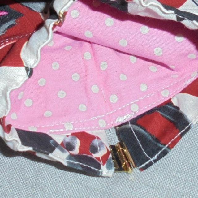 ◆ペコちゃん◆猫耳猫コス・赤黒柄ダイヤ柄◆13p幅バネポーチ < 女性ファッション ◆ペコちゃん◆猫耳猫コス・赤黒柄ダイヤ柄◆13p幅バネポーチ < 女性ファッションの