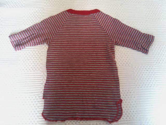 ヒスミニ  ボーダーロゴ 五分袖 シルク入り  size 100 < ブランド  ヒスミニ  ボーダーロゴ 五分袖 シルク入り  size 100 < ブランドの