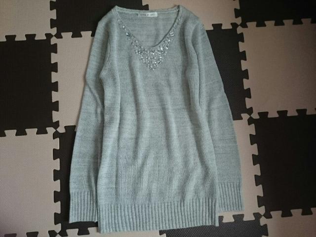LINK IT ALL リンクイットオール☆ビジュー&パール付きニット★美品☆ < ブランド  LINK IT ALL リンクイットオール☆ビジュー&パール付きニット★美品☆ < ブランドの