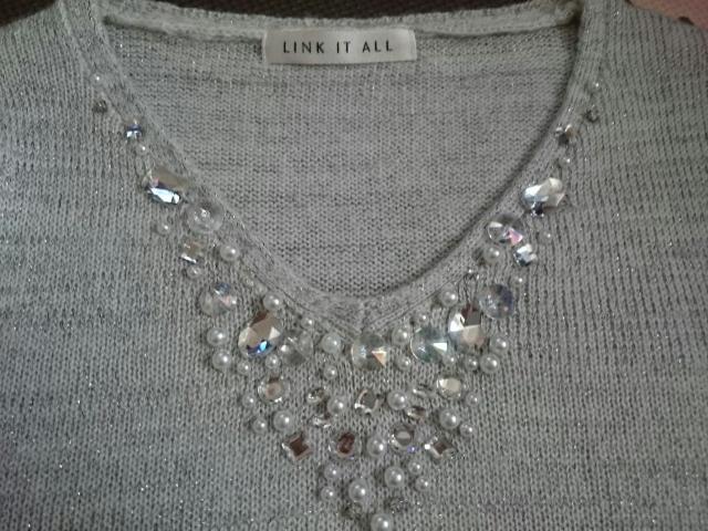 LINK IT ALL リンクイットオール☆ビジュー&パール付きニット★美品☆ < ブランド  LINK IT ALL リンクイットオール☆ビジュー&パール付きニット★美品☆ < ブランドの