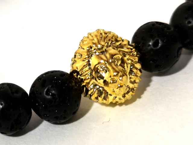 【新品・未使用】数珠 GOLD LION ライオン【獅子】ブレスレット < 男性アクセサリー/時計  【新品・未使用】数珠 GOLD LION ライオン【獅子】ブレスレット  < 男性アクセサリー/時計の