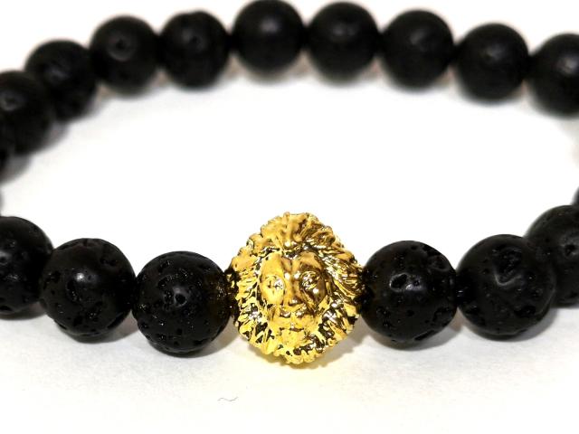 【新品・未使用】数珠 GOLD LION ライオン【獅子】ブレスレット < 男性アクセサリー/時計  【新品・未使用】数珠 GOLD LION ライオン【獅子】ブレスレット < 男性アクセサリー/時計の