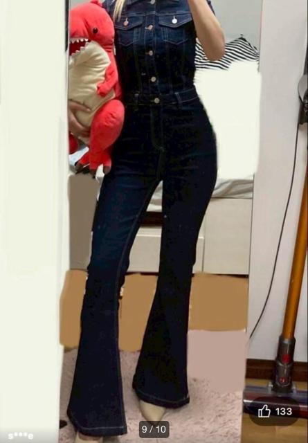 未使用!!◆SHEIN SXY/シーイン◆ボタンフロントフラップポケットデニムジャンプスーツ★デニムオールインワン < 女性ファッション  未使用!!◆SHEIN SXY/シーイン◆ボタンフロントフラップポケットデニムジャンプスーツ★デニムオールインワン < 女性ファッションの