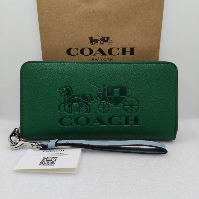 新品COACH 長財布 ホース&キャリッジ アコーディオンジップアラウンドウォレット グリーン 男女兼用 < ブランド 新品COACH 長財布 ホース&キャリッジ アコーディオンジップアラウンドウォレット グリーン 男女兼用 < ブランドの