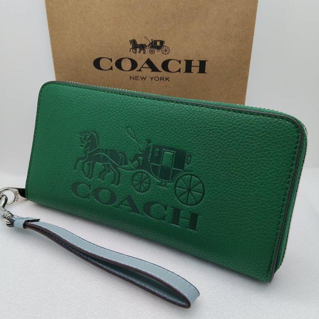 新品COACH 長財布 ホース&キャリッジ アコーディオンジップアラウンドウォレット グリーン 男女兼用 < ブランド 新品COACH 長財布 ホース&キャリッジ アコーディオンジップアラウンドウォレット グリーン 男女兼用 < ブランドの