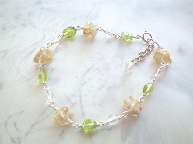 SF*ルチルとペリドットのブレスレット*15011 < 女性アクセサリー/時計  SF*ルチルとペリドットのブレスレット*15011 < 女性アクセサリー/時計の