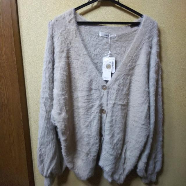 MillL★新品★モヘア風カーデ/ベージュ/M < 女性ファッション  MillL★新品★モヘア風カーデ/ベージュ/M  < 女性ファッションの
