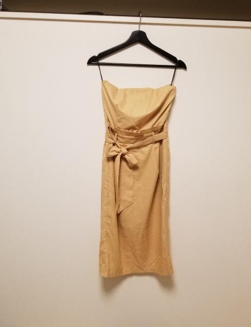 新品 GORGE ベアウエストリボン結び切替ベージュワンピースF < ブランド  新品 GORGE ベアウエストリボン結び切替ベージュワンピースF  < ブランドの