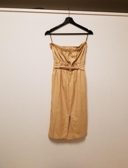 新品 GORGE ベアウエストリボン結び切替ベージュワンピースF < ブランド  新品 GORGE ベアウエストリボン結び切替ベージュワンピースF < ブランドの