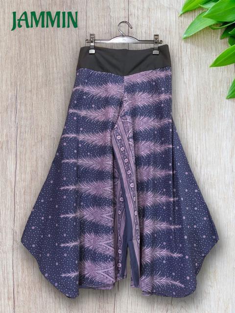 ペーズリー羽根柄ワイドパンツ★ネイビー★アジアン★エスニック < 女性ファッション  ペーズリー羽根柄ワイドパンツ★ネイビー★アジアン★エスニック < 女性ファッションの