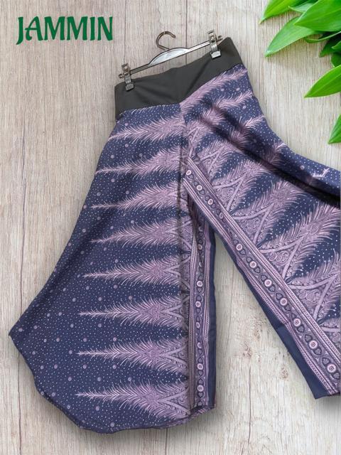 ペーズリー羽根柄ワイドパンツ★ネイビー★アジアン★エスニック < 女性ファッション  ペーズリー羽根柄ワイドパンツ★ネイビー★アジアン★エスニック < 女性ファッションの