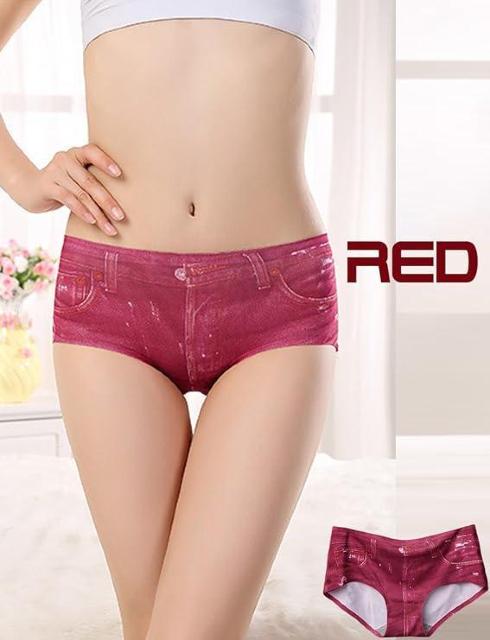 爆ヤス価格890円★ パンツライン見えにくい デニムプリントショーツ ブルー < 女性ファッション  爆ヤス価格890円★ パンツライン見えにくい デニムプリントショーツ ブルー < 女性ファッションの