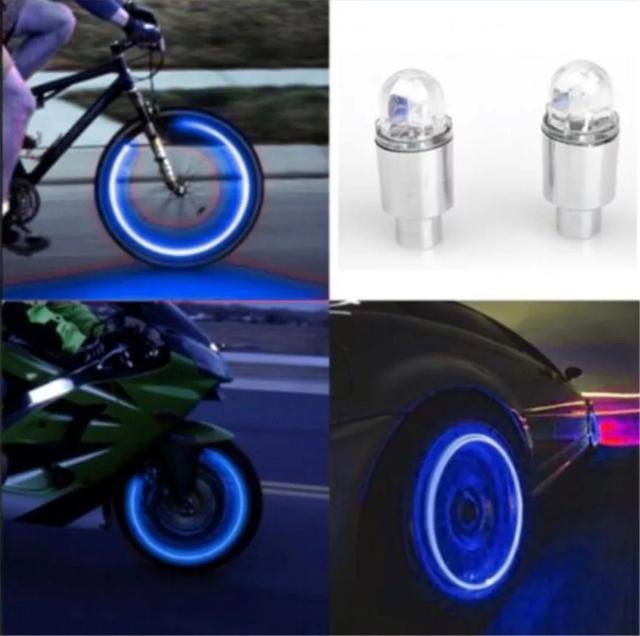 LED タイヤ バルブ ブルー 青 4個 セット ライトバルブキャップ < 自動車/バイク LED タイヤ バルブ ブルー 青 4個 セット ライトバルブキャップ < 自動車/バイク