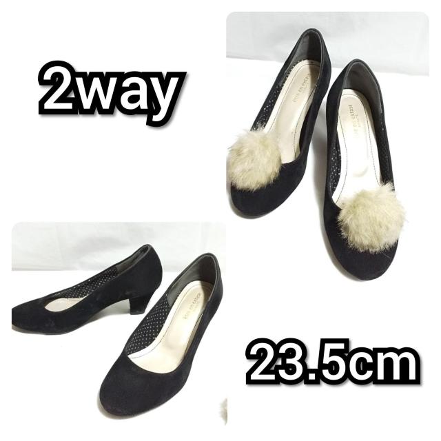 セレブお姉-姫系★美脚パンプス★ファー取り外し可能(黒)ageha < 女性ファッション  セレブお姉-姫系★美脚パンプス★ファー取り外し可能(黒)ageha < 女性ファッションの