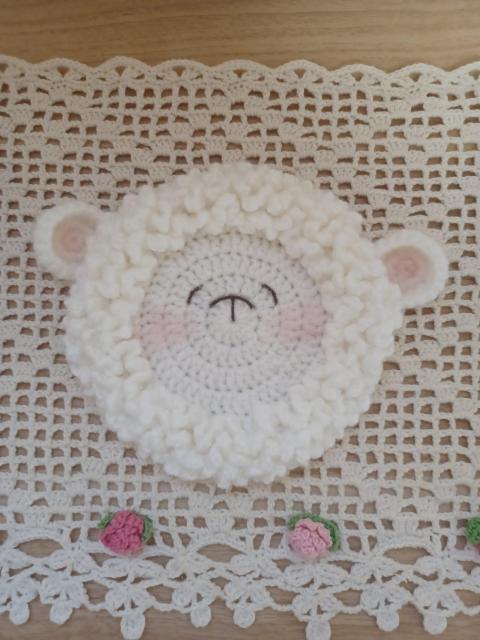 ☆Hand made☆ ひつじさんの大きめコースター*2枚組 < インテリア/ライフ ☆Hand made☆ ひつじさんの大きめコースター*2枚組 < インテリア/ライフの