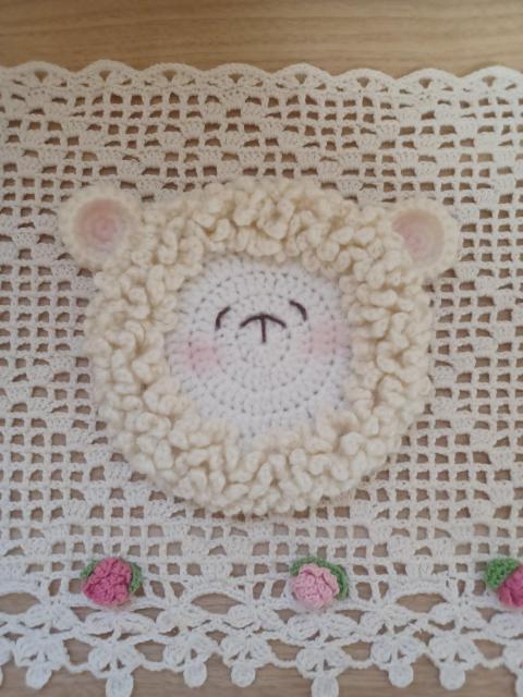 ☆Hand made☆ ひつじさんの大きめコースター*2枚組 < インテリア/ライフ ☆Hand made☆ ひつじさんの大きめコースター*2枚組 < インテリア/ライフの