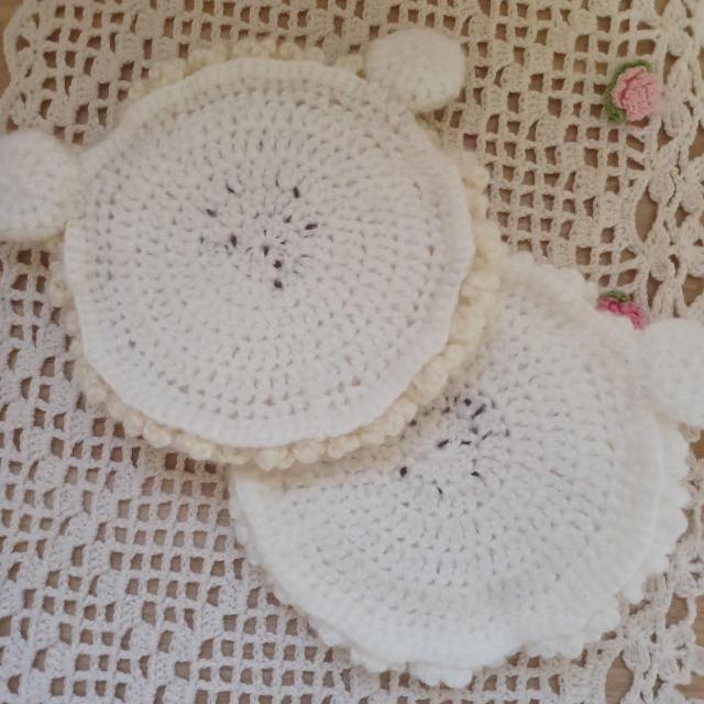 ☆Hand made☆ ひつじさんの大きめコースター*2枚組 < インテリア/ライフ ☆Hand made☆ ひつじさんの大きめコースター*2枚組 < インテリア/ライフの