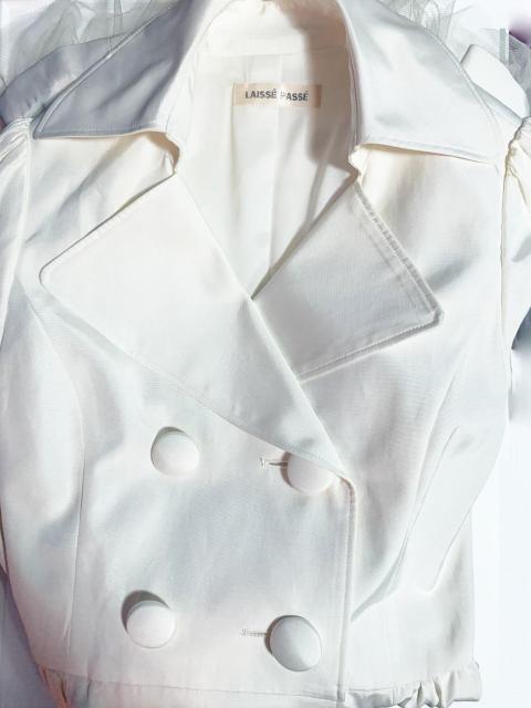 新品 レッセパッセLAISSE PASSE/裾チュール 女優ドレス トレンチコート スプリングコート S < ブランド 新品 レッセパッセLAISSE PASSE/裾チュール 女優ドレス トレンチコート スプリングコート S < ブランドの