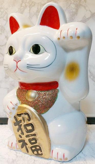 大型 かわいい招き猫 高さ25cm 陶器製 置物 縁起物 まねき猫 開運 < ホビー  大型 かわいい招き猫 高さ25cm 陶器製 置物 縁起物 まねき猫 開運 < ホビーの