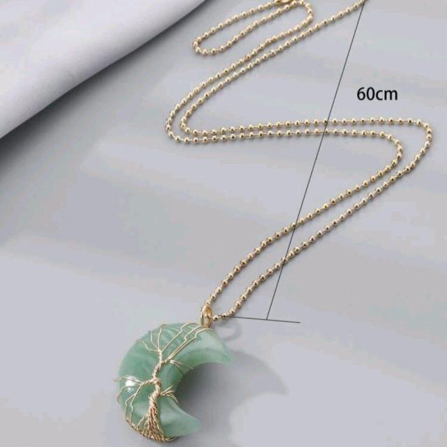 新品★クレッセントムーンネックレス/グリーンクォーツァイト < 女性アクセサリー/時計  新品★クレッセントムーンネックレス/グリーンクォーツァイト < 女性アクセサリー/時計の