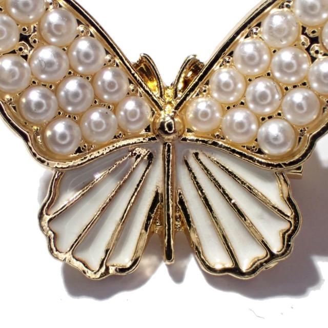 金色 蝶 蝶々 人工パール 人工真珠 ピンブローチ ブローチ ピンバッジ バッジ ピンズ ラペルピン < 女性アクセサリー/時計  金色 蝶 蝶々 人工パール 人工真珠 ピンブローチ ブローチ ピンバッジ バッジ ピンズ ラペルピン < 女性アクセサリー/時計の