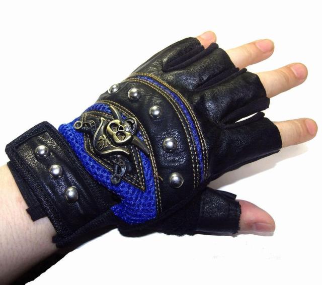 海賊 スカル がいこつ ガイコツ 骸骨 どくろ ドクロ フィンガーレス スタッズ ハーフ レザー グローブ 半指 手袋 青色 < 男性ファッション 海賊 スカル がいこつ ガイコツ 骸骨 どくろ ドクロ フィンガーレス スタッズ ハーフ レザー グローブ 半指 手袋 青色 < 男性ファッションの