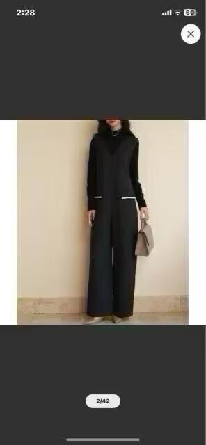 * /深Vネックツイードオールインワン/ブラック/* < 女性ファッション  * /深Vネックツイードオールインワン/ブラック/*  < 女性ファッションの