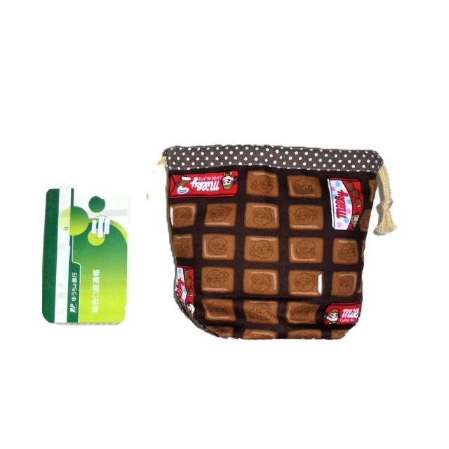 【底マチ幅が広い巾着】◆ペコちゃん・板チョコレート◆裏地あり巾着 < 女性ファッション 【底マチ幅が広い巾着】◆ペコちゃん・板チョコレート◆裏地あり巾着 < 女性ファッションの