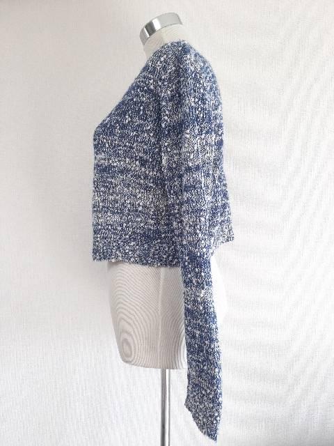 青ブルー白ホワイトブークレーミックスニットオフショル金銀ミニ < 女性ファッション  青ブルー白ホワイトブークレーミックスニットオフショル金銀ミニ < 女性ファッションの