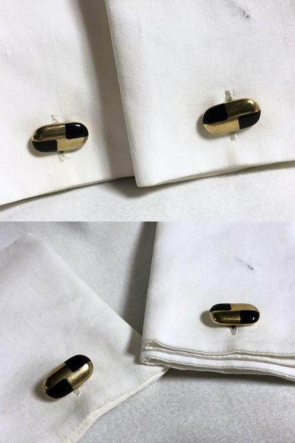 正規 ディオールDior ヴィンテージ ゴールド×ブラック コンビカラーカフス 金×黒ボタン < ブランド  正規 ディオールDior ヴィンテージ ゴールド×ブラック コンビカラーカフス 金×黒ボタン < ブランドの