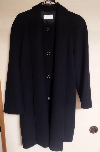 銀座マギー 黒 ウールロングコート 80年代 ビンテージ 美品 前たてダブル < 女性ファッション  銀座マギー 黒 ウールロングコート 80年代 ビンテージ 美品 前たてダブル  < 女性ファッションの