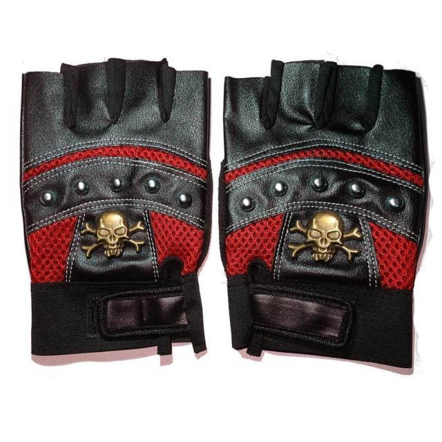 スカル がいこつ ガイコツ 骸骨 どくろ ドクロ フィンガーレス スタッズ ハーフ レザー グローブ 半指 手袋 赤色 < 男性ファッション スカル がいこつ ガイコツ 骸骨 どくろ ドクロ フィンガーレス スタッズ ハーフ レザー グローブ 半指 手袋 赤色 < 男性ファッションの