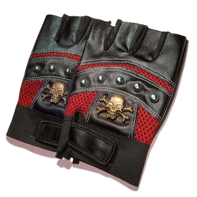 スカル がいこつ ガイコツ 骸骨 どくろ ドクロ フィンガーレス スタッズ ハーフ レザー グローブ 半指 手袋 赤色 < 男性ファッション スカル がいこつ ガイコツ 骸骨 どくろ ドクロ フィンガーレス スタッズ ハーフ レザー グローブ 半指 手袋 赤色 < 男性ファッションの