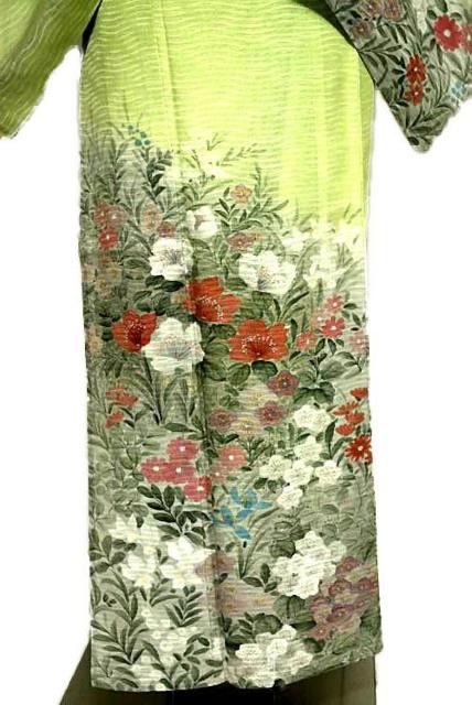 【夏物】【最高級】新品同様 紗 草花文様 秋草文 クリーニング済 訪問着 身丈160.5cm 裄丈64cm T3580 < 女性ファッション 【夏物】【最高級】新品同様 紗 草花文様 秋草文 クリーニング済 訪問着 身丈160.5cm 裄丈64cm T3580 < 女性ファッションの