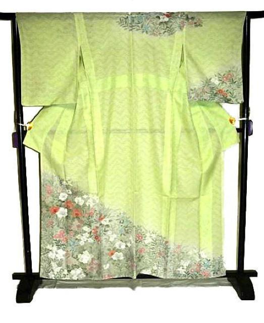 【夏物】【最高級】新品同様 紗 草花文様 秋草文 クリーニング済 訪問着 身丈160.5cm 裄丈64cm T3580 < 女性ファッション 【夏物】【最高級】新品同様 紗 草花文様 秋草文 クリーニング済 訪問着 身丈160.5cm 裄丈64cm T3580 < 女性ファッションの