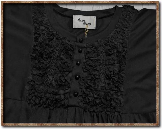 クスクス モチーフ付きカットソー 黒 < ブランド クスクス モチーフ付きカットソー 黒 < ブランドの