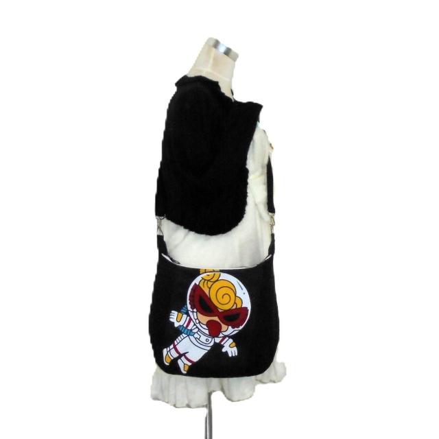 【中サイズ】◆ヒスミニ◆HystericMini宇宙飛行士ミニちゃん×黒地◆ファスナーショルダー < 女性ファッション 【中サイズ】◆ヒスミニ◆HystericMini宇宙飛行士ミニちゃん×黒地◆ファスナーショルダー < 女性ファッションの