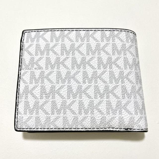 マイケルコース 財布 ウォレット 二つ折り シグネチャー メンズ 白 ホワイト < 男性ファッション マイケルコース 財布 ウォレット 二つ折り シグネチャー メンズ 白 ホワイト < 男性ファッションの