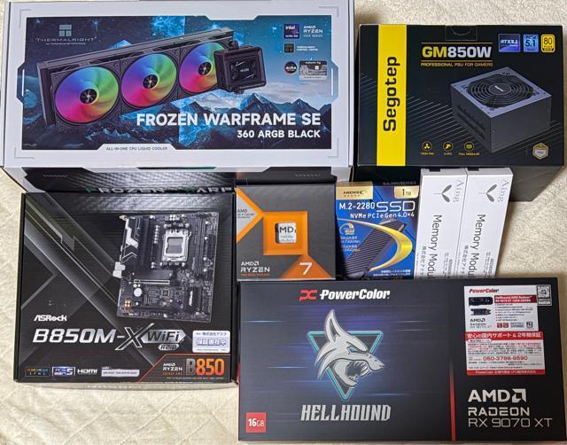 �y�V�i�Q�[�~���OPC�z�f�X�N�g�b�vPC Ryzen7 7800X3D RX9070XT SSD1TB ������16GB 850W �� PC�{��/���Ӌ@��� 