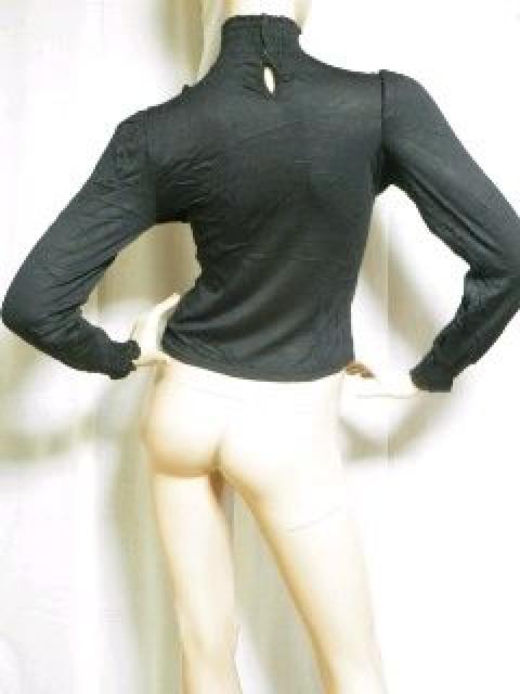 【DIVAS】2連ネックレス付♪胸元刺繍 首元&袖リブ トップス ブラック < ブランド 【DIVAS】2連ネックレス付♪胸元刺繍 首元&袖リブ トップス ブラック < ブランドの