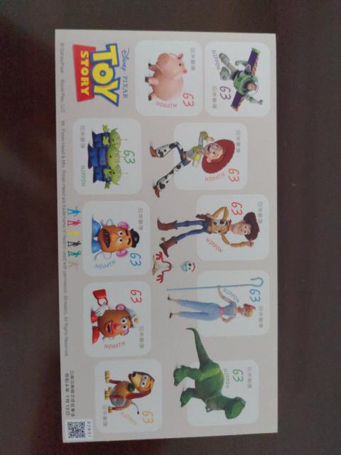 送料込トイ・ストーリーシール切手84円10枚と63円10 枚、各1シート < ホビー  送料込トイ・ストーリーシール切手84円10枚と63円10 枚、各1シート < ホビーの