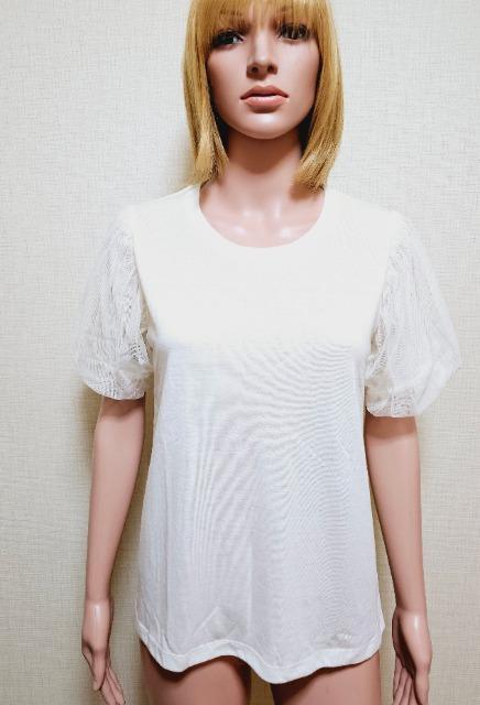 新品タグ付☆SUCRE NEIGE☆ぷっくり袖の純白カットソーT288☆3点で即落 < 女性ファッション  新品タグ付☆SUCRE NEIGE☆ぷっくり袖の純白カットソーT288☆3点で即落 < 女性ファッションの