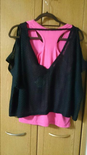 背中開き/肩出しレーシ★カットソーM新品 < 女性ファッション  背中開き/肩出しレーシ★カットソーM新品 < 女性ファッションの
