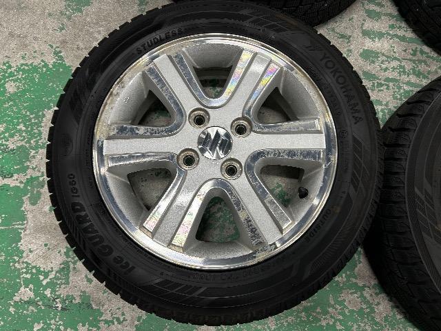 0110105)国産中古スタッドレスタイヤヨコハマアイスガード4本スズキ純正アルミホイールセット155/65R14送料無料 < 自動車/バイク 0110105)国産中古スタッドレスタイヤヨコハマアイスガード4本スズキ純正アルミホイールセット155/65R14送料無料 < 自動車/バイク